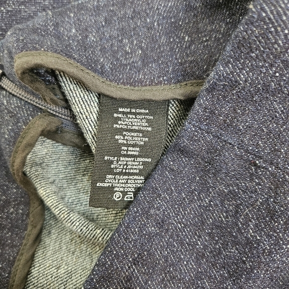 Theory High-Rise Nep Denim dark Wash Skinny Leggings Size 12 - Picture 10 of 10